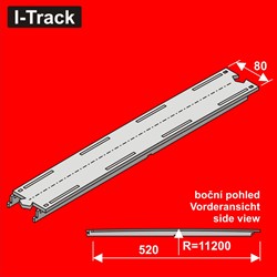 I-Track HCT9652 - H0 Rechte enkelsporige rails 520x80mm 1st.