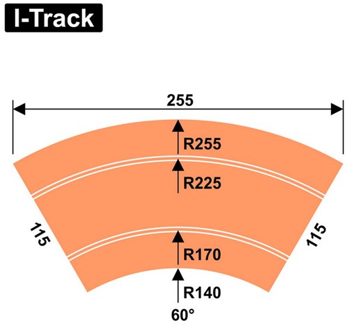 I-Track HCT9407C - Gebogen segment  van 60° voor CarMotion-2
