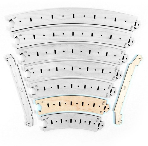 I-Track HCT95620E-B - Sjablonen voor R3/R4 gebogen lijnen met bedding H0