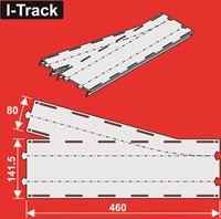 I-Track HCT9655DY - H0 Recht segment met wissel 15°, 460x141,5mm, 1 stuk
