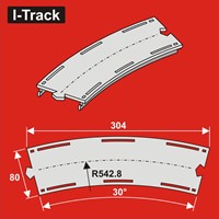 I-Track HCT9665 - Enkelsporige gebogen segment, R 542,8 mm 30°, B 80 mm 6 stuks