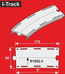 I-Track HCT9670 - Enkelsporige bocht R 1962mm 5°,B80mm 6st