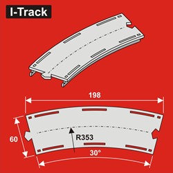 I-Track HCT9736 - Gebogen enkelsporig, R353m, B.60mm, 30°, 6 stuks