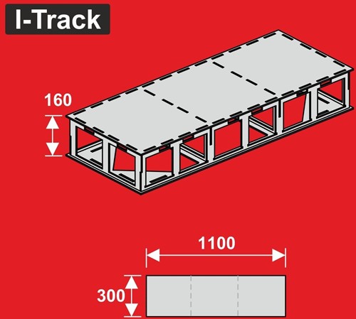 I-Track HCT9802G - Bodemplaat voor modelspoorbaan 110 x 30 x 16 cm-2