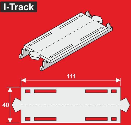 I-Track HCT9974XA - Verloopstuk voor I-Track segmenten H0 enkelspoor
