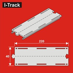 I-Track HCT9984 - Enkelsporig recht segment, 220 mm, B. 40 mm, 6 stuks