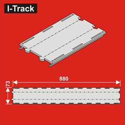 I-Track HCT9988D - Dubbelsporig recht segment, 880 mm, B. 73 mm, 2 stuks