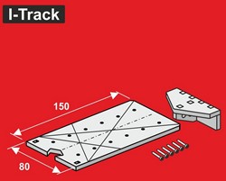 I-Track MC24190V - Märklin C-Rails H0 OVERGANGS-uitgangssegment-basisplaat, 1-spoor, 1 set