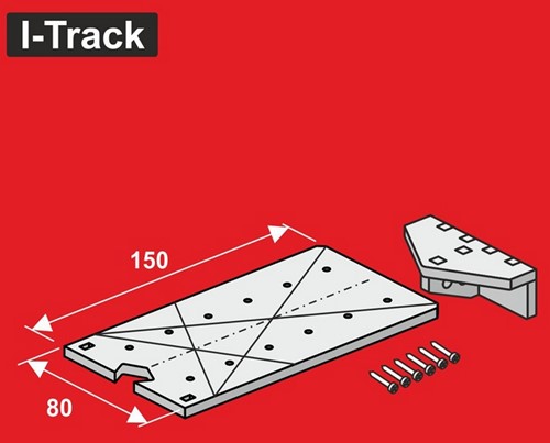 I-Track MC24190V - Märklin C-Rails H0 OVERGANGS-uitgangssegment-basisplaat, 1-spoor, 1 set
