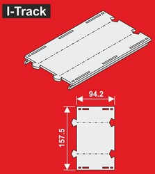 I-Track MC24094D - Märklin C-Rails H0 Rechte segmenten 2-sporen 157,5x94,2mm 6 stuks