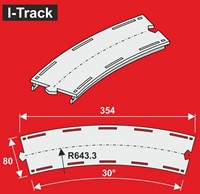 I-Track MC24530 - Märklin C-Rails H0 Gebogen segment R-643,6mm 30°, 6 stuks