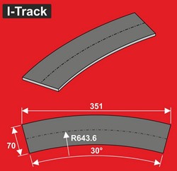 I-Track MC24530B - Märklin C-Rails H0 643.6mm 30° railbedelementen